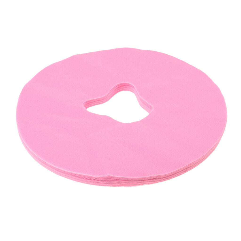 100 Pieces Pinke Massage Table Face Cradle Covers Soft Flat Headtest Covers