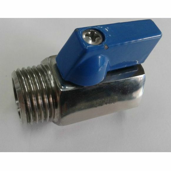 3/8" Female x Male BSPP Threaded 316 Stainless Steel Mini Ball Valve PN63