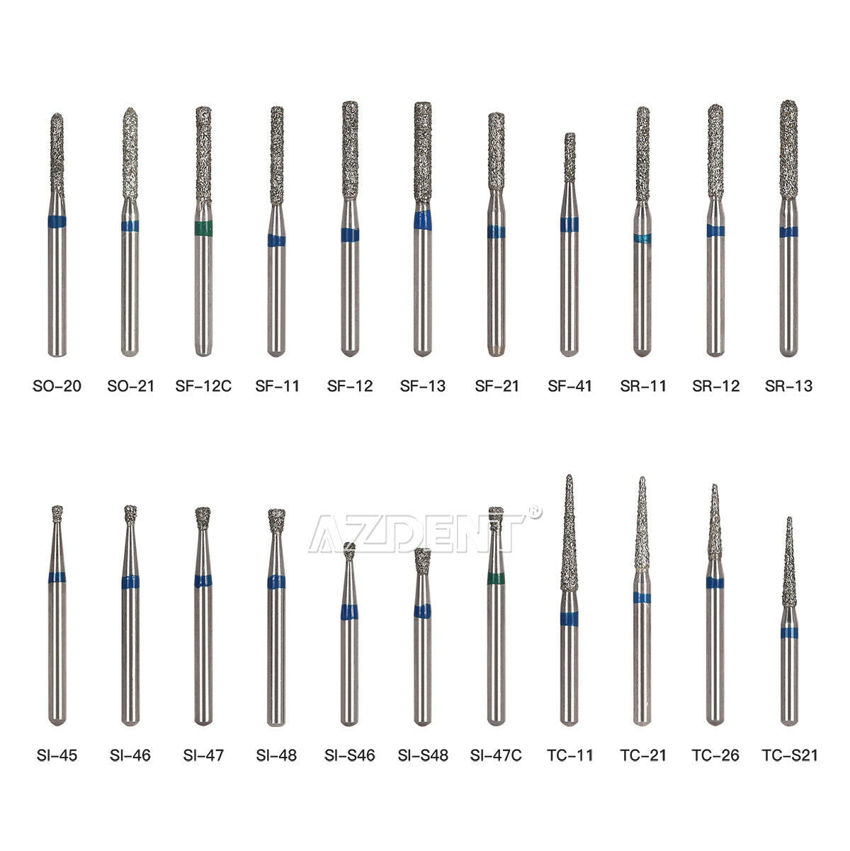 200 Pcs Dental MANI Diamond Burs Drill Tips For High Speed Handpiece 5pcs/Pack