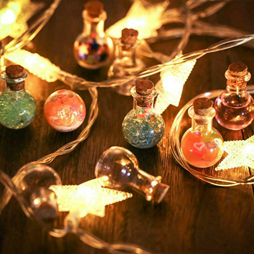 10x Mini Glass Vials With Cork Top Tiny Bottles Little Empty Jars Small Bottles