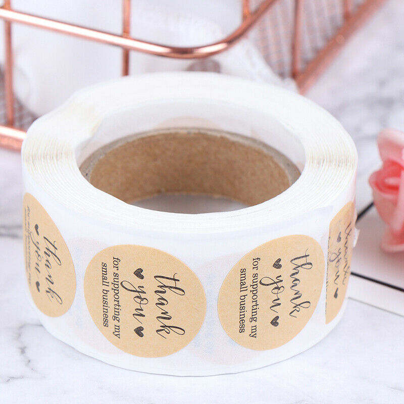 500PCs/roll Handmade Thank You Stickers Paper Label  Round Stationery Dec.l8