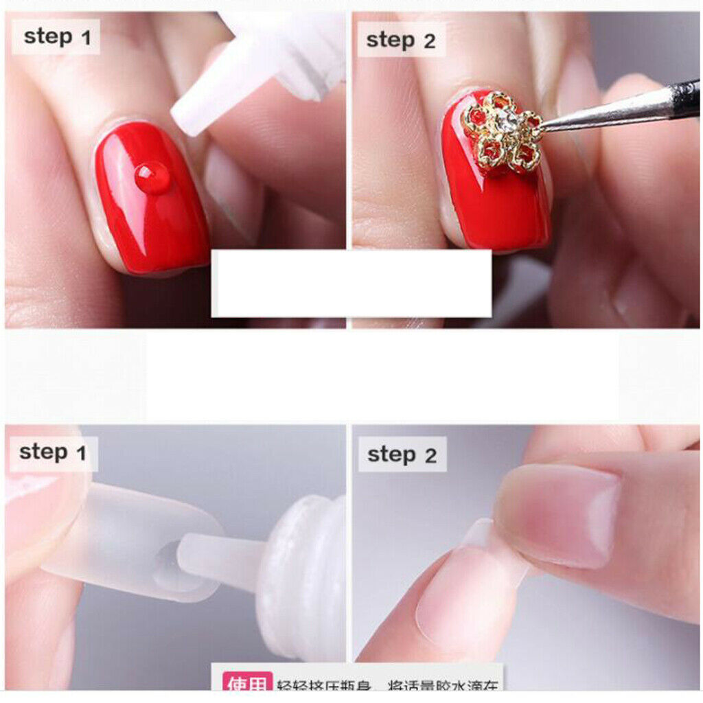 5Pcs 3g Nail Glue Clear Strong Adhesive Liquid Acrylic False Tips Manicure
