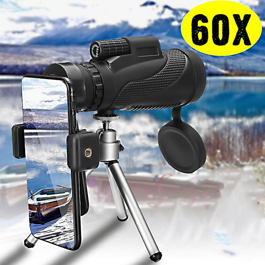 40X60 BAK4 FMC Zoom HD Optical Monocular Telescope for Outdoor Waterproof