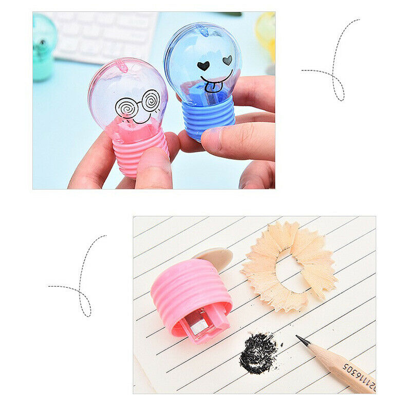 Bulb Pencil Sharpener Creative Plastic For Kids Gifts Stationery School Suppl Qx
