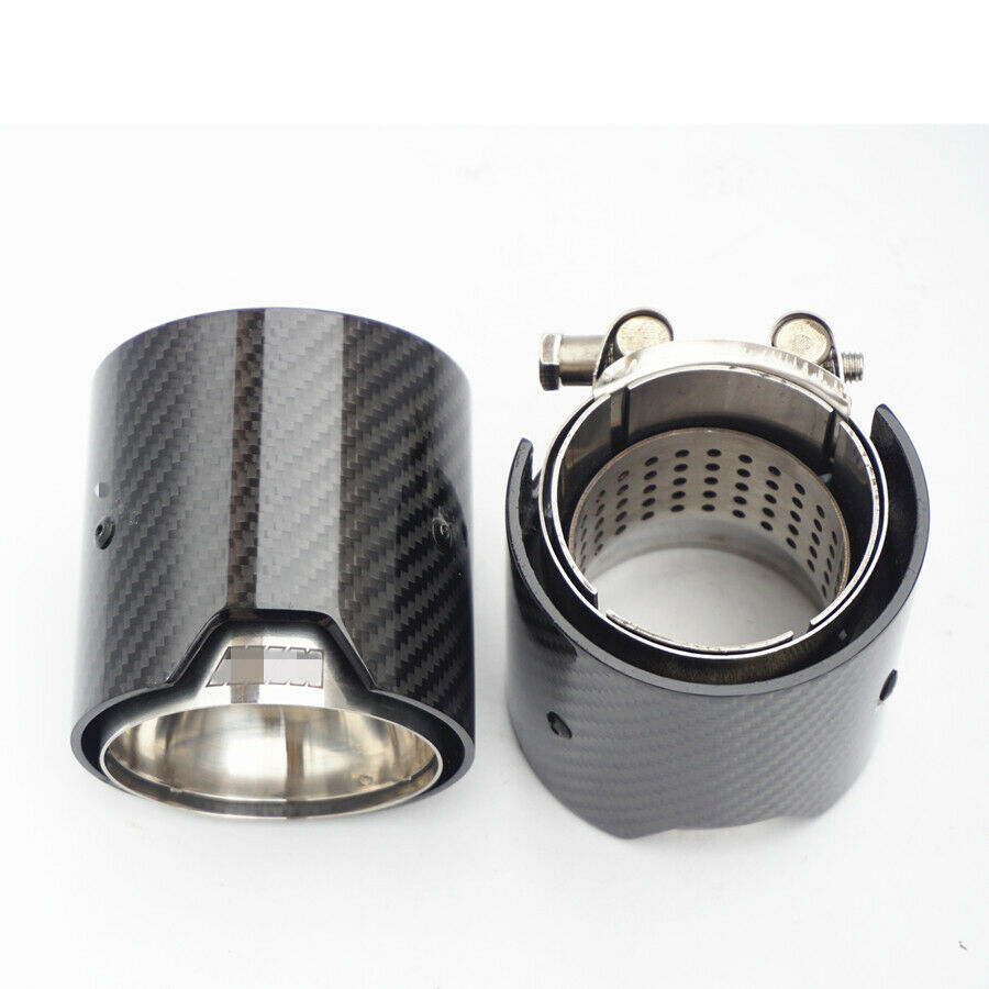 1PC 73mm In 93mm Out Glossy Carbon Fiber Exhaust Tip For BMW M2 M3 F80 M4 M5 M6