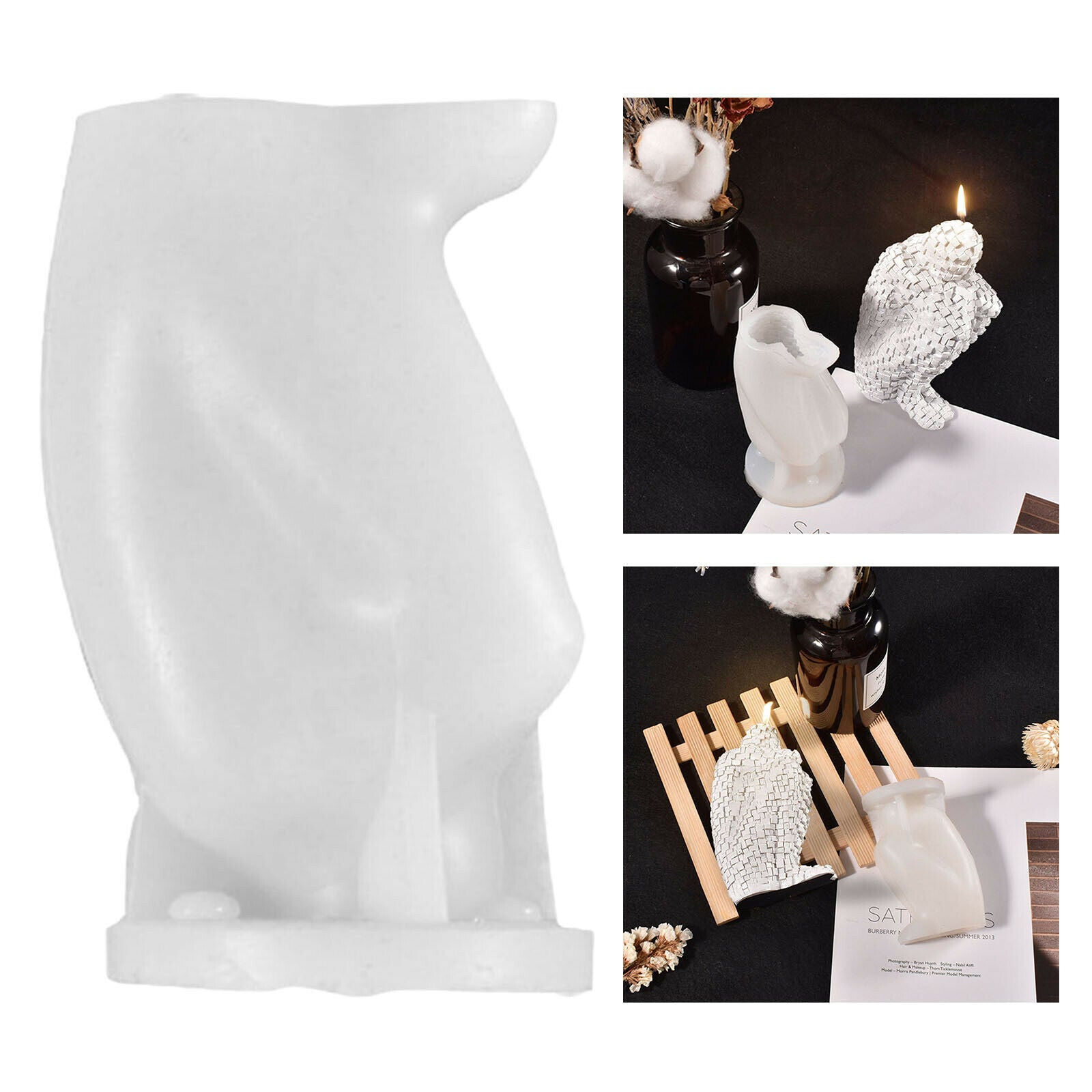 Candle Making Molds Thinker Human Mosaic Wax Soap Mold for DIY Decoration