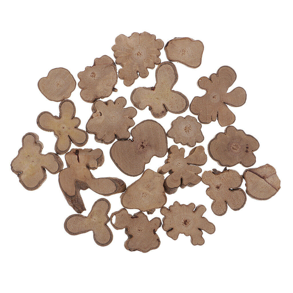 20PCS Small Irregular Natural Tree Wood Slices for Wedding Home Decorations