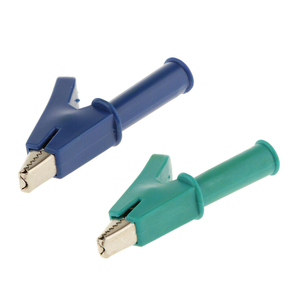 2 Pieces Testing Probe Insulated Alligator Crocodile Clip Clamps For 4mm Banana