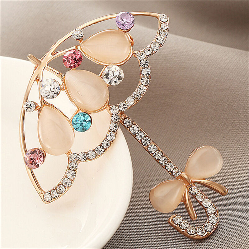 Opal And Rhinestone Umbrella Brooch Pin Cute Korea Style Brooches For Wom.l8
