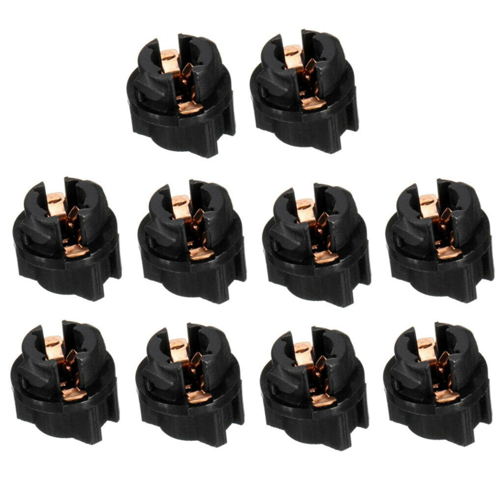 10 Pieces T5 Twist Sockets For Instrument Panel Cluster Light Bulbs Lamps