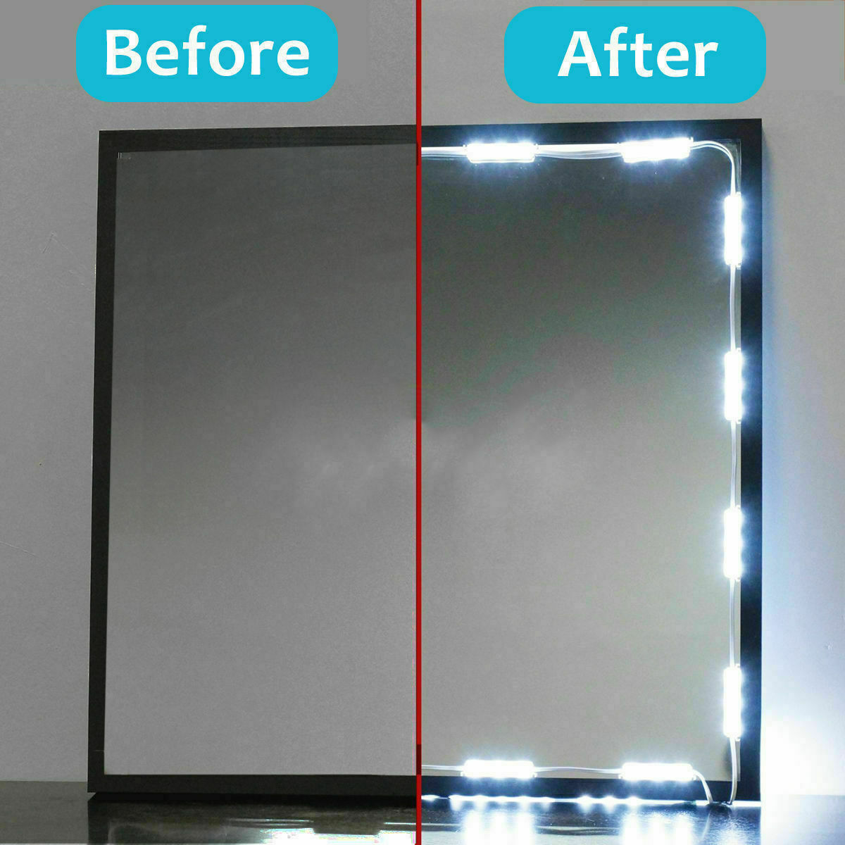 10FT White Dressing Mirror Lighted Cosmetic Makeup Vanity LED Light Remote Power