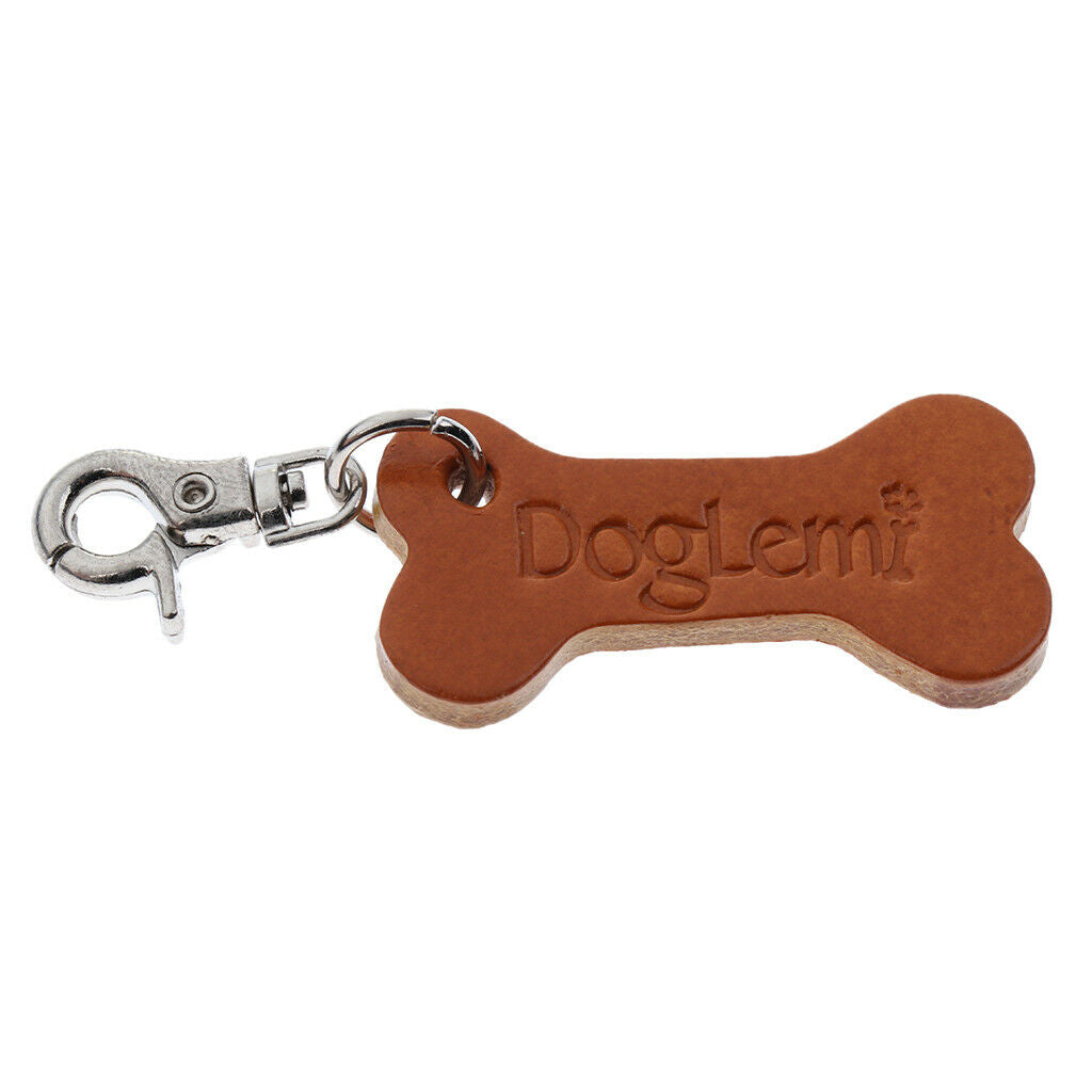 Premium Bone Shaped Pet Aluminum ID Tags Keychain - Dogs Cats Necklace Collar