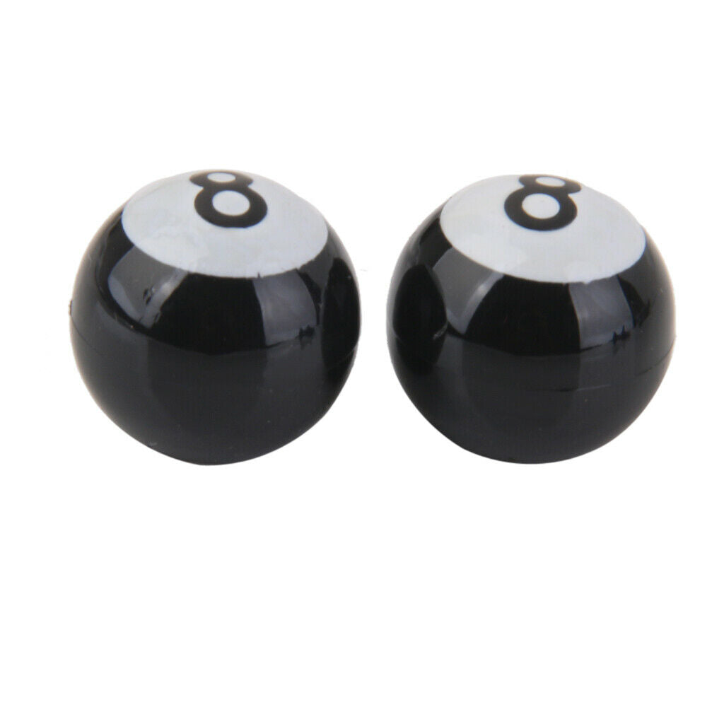 Pack of 2 Black POOL 8 BALL Car Wheel Tire Air Valve Tire Plugs