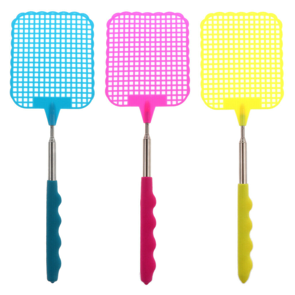 3Pcs/Set Portable Telescopic Extendable Swatter Stainless Steel Fly Killer Anti