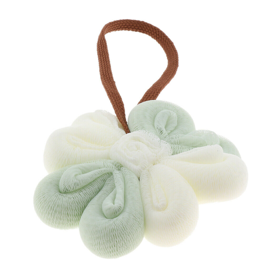 Women Men Large Bath Shower Sponge Exfoliating Puff Scrubber Ball Green White