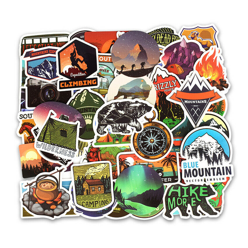 50 pcs Outdoor Notebook Bumper Stickers Luggage Car Styling WaterProof Decals