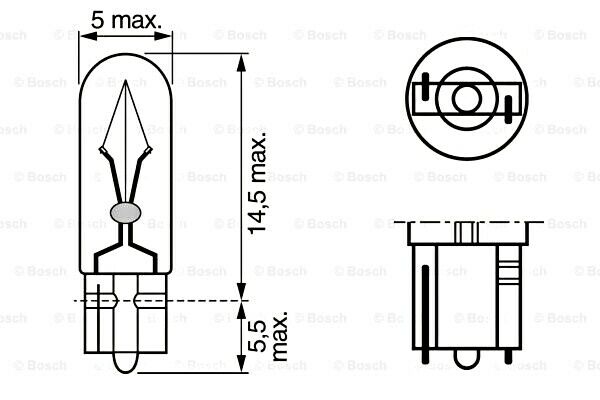 Bulb 1pcs 1,2W 12V W2x4,6d PURE LIGHT BOSCH 1987302208