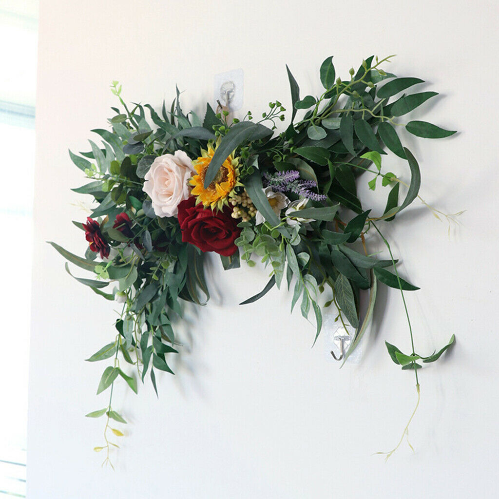 Artificial Wedding Arch Swag Flower Wreath Ornament Door Rose Decorative