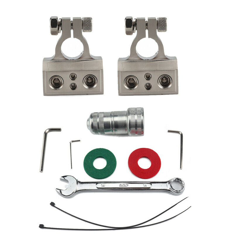 1Set Terminales De Bateria De Calibre 0GA-8GA Con Positive Negative Battery Clip