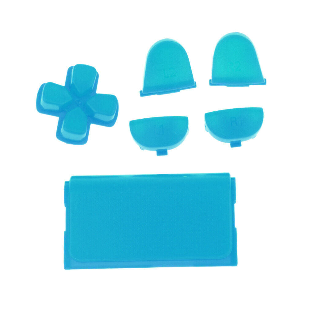 2 Set L2 R2 L1 R1 Grip Caps Buttons for Sony PS4 Controller Light Blue+White