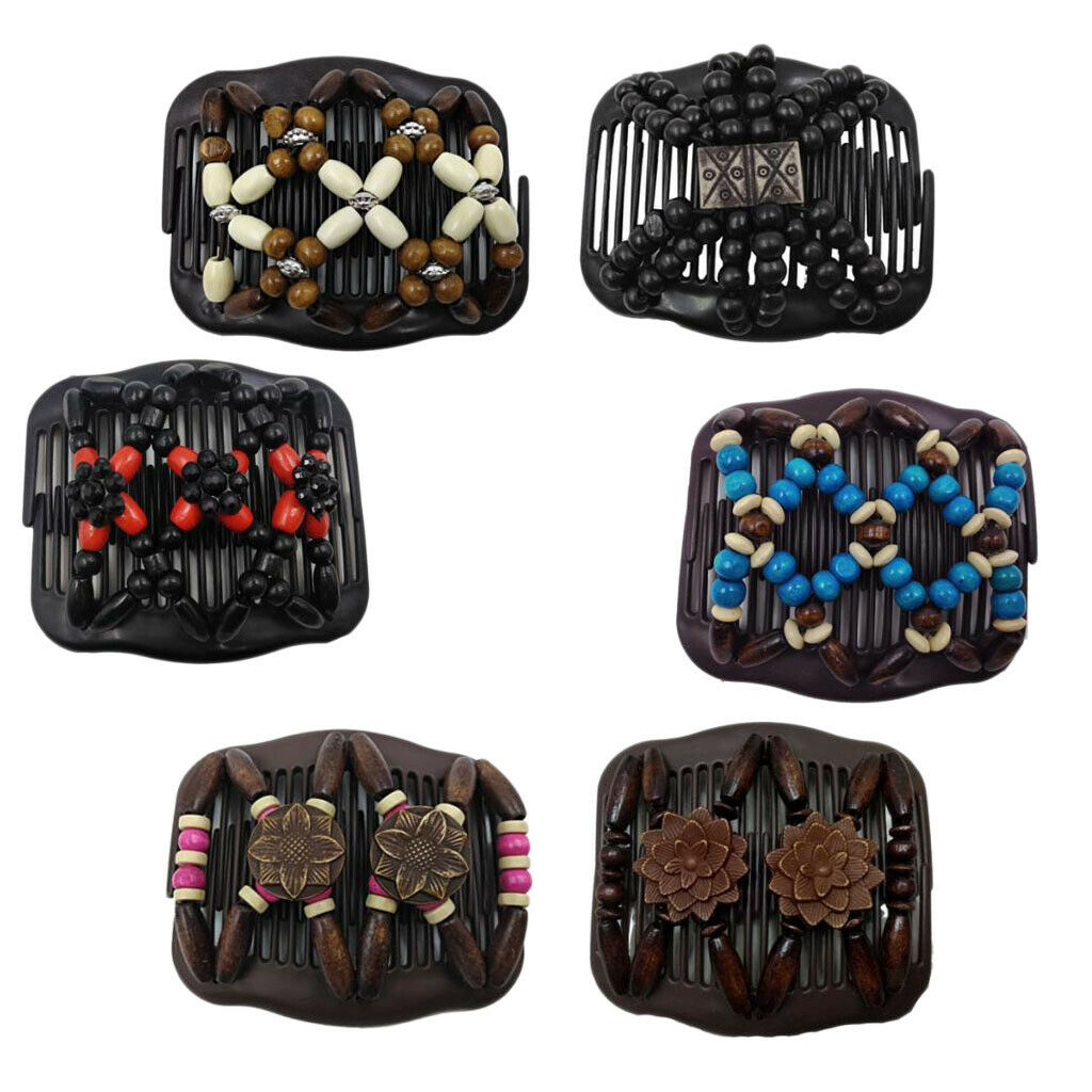6pcs  Comb Wood, Female Hair Barrette 10.5x8cm