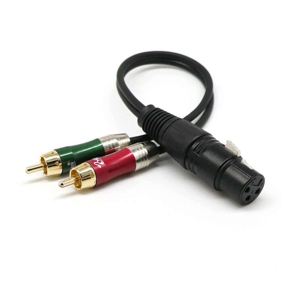12" 1ft Female XLR To Dual RCA Male Phono Lead Cable Splitter Audio Cord
