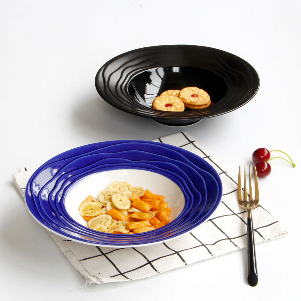 Ceramic Dinner Plate Fruit Salad Spaghetti Serving Plate Soup Bowl Dark Blue