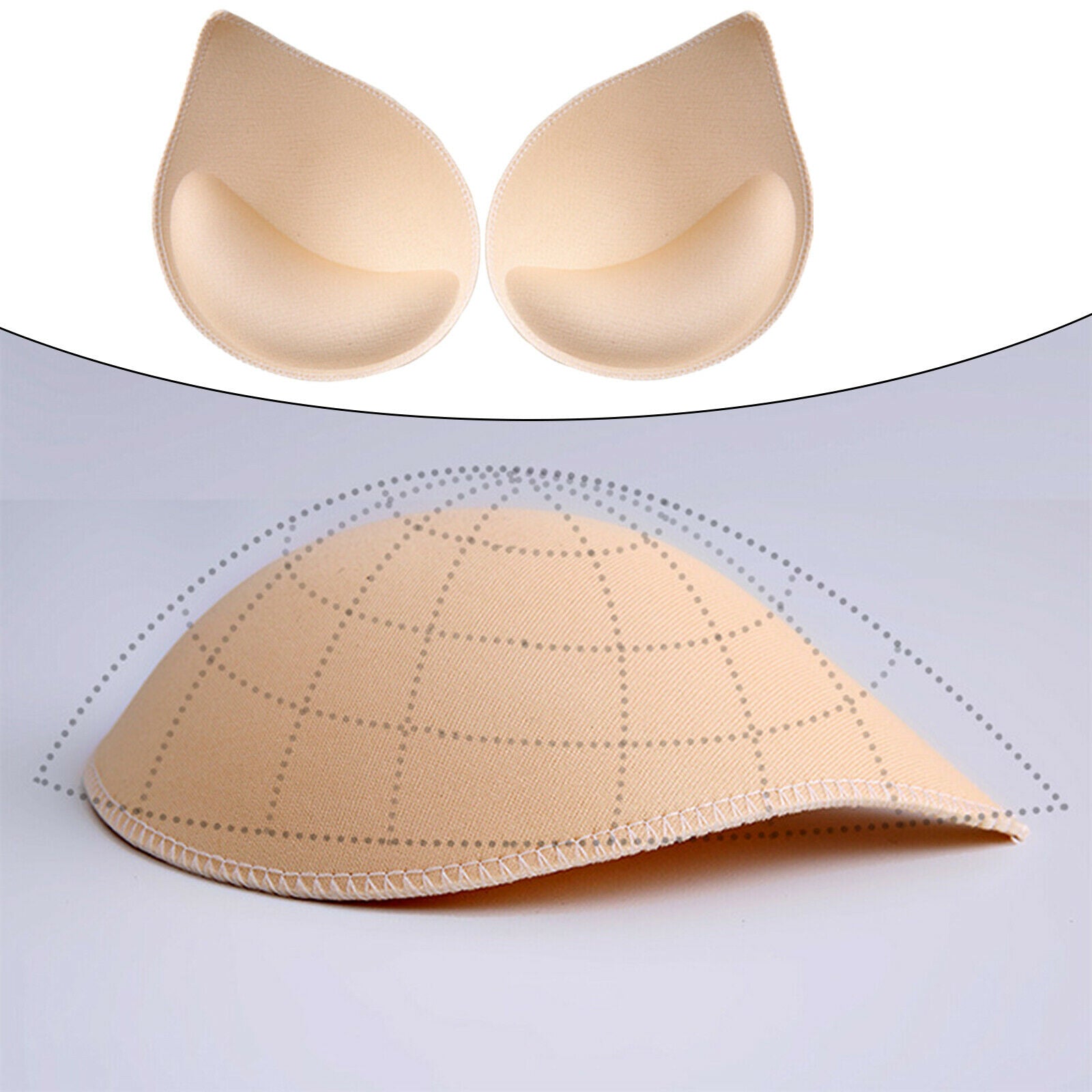 2X Bra Insert Pads Pad Reusable Lightweight Removable for Bikini Sports Skin