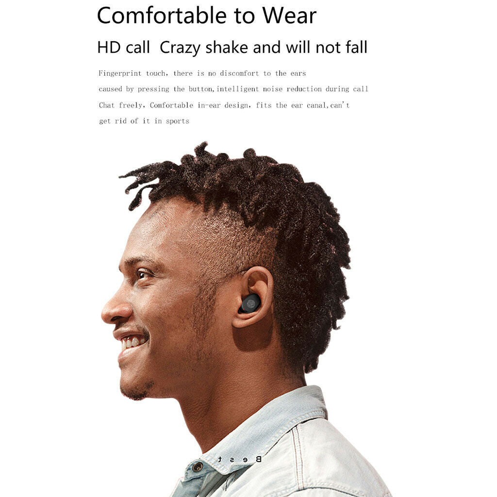 Mini Sports Bluetooth 5.0 Earbuds Wireless Earphone TWS Headphone w/ Fan