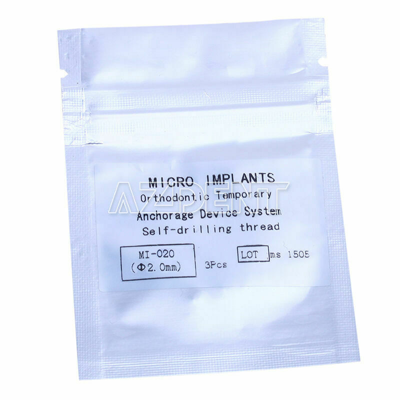3 X Dental Orthodontic Micro Implants Mini Screw Self-Taping φ2.0mm*6/8/10mm
