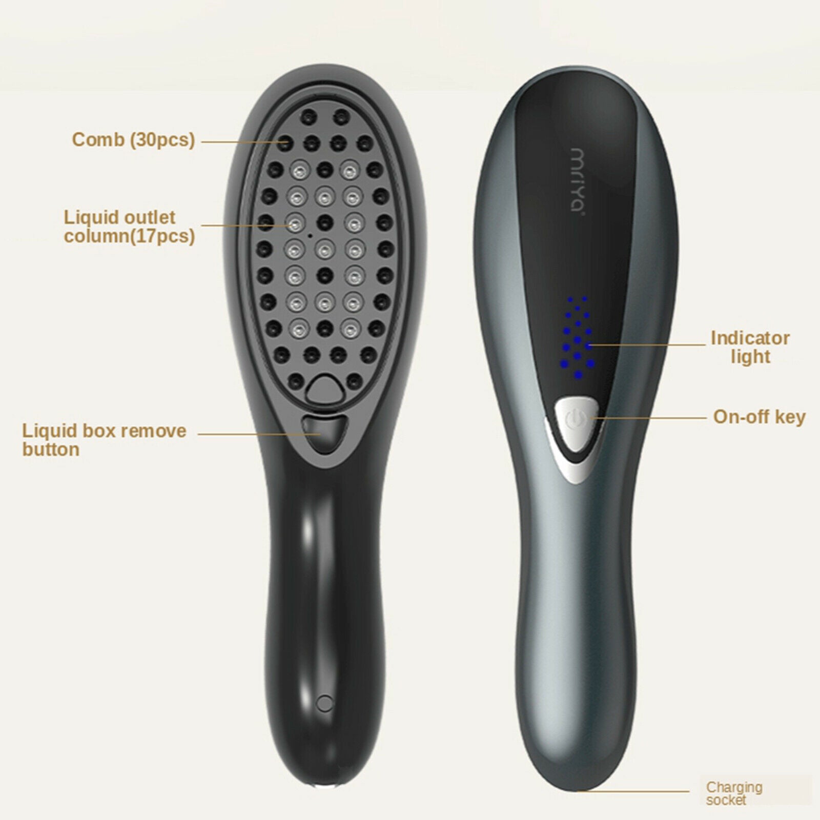 Electric Massage Comb Anti-Static 3 Speeds Rechargeable Hair Brush Scalp