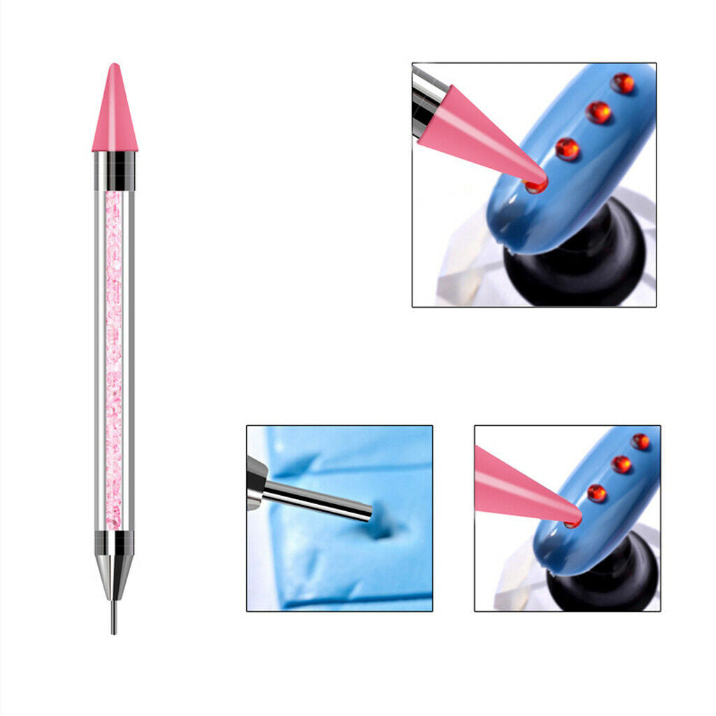 6Pcs Nail Art Tips Rhinestones Charms Glitters Beads Tweezer Dotting Tools