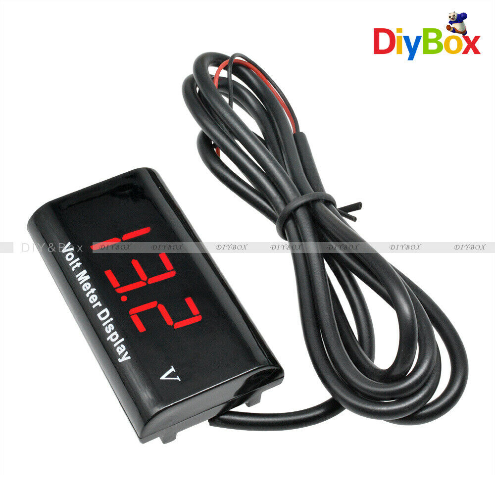Digital 0.56" Red LED Panel Voltmeter DC 12V IPX6 Waterproof Volt Meter For Car