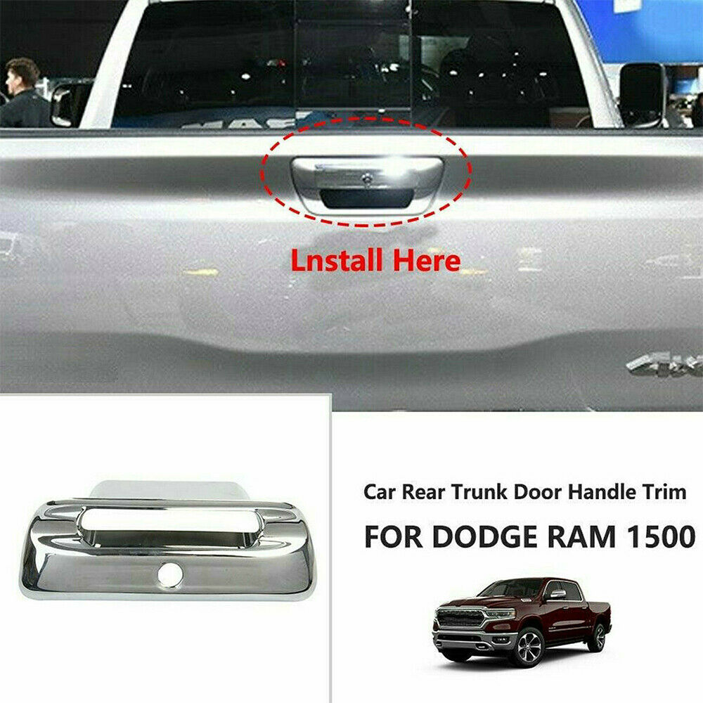Chrome Car Rear Trunk Door Handle Cover Trim For Dodge Ram 1500 2019 2020 2021
