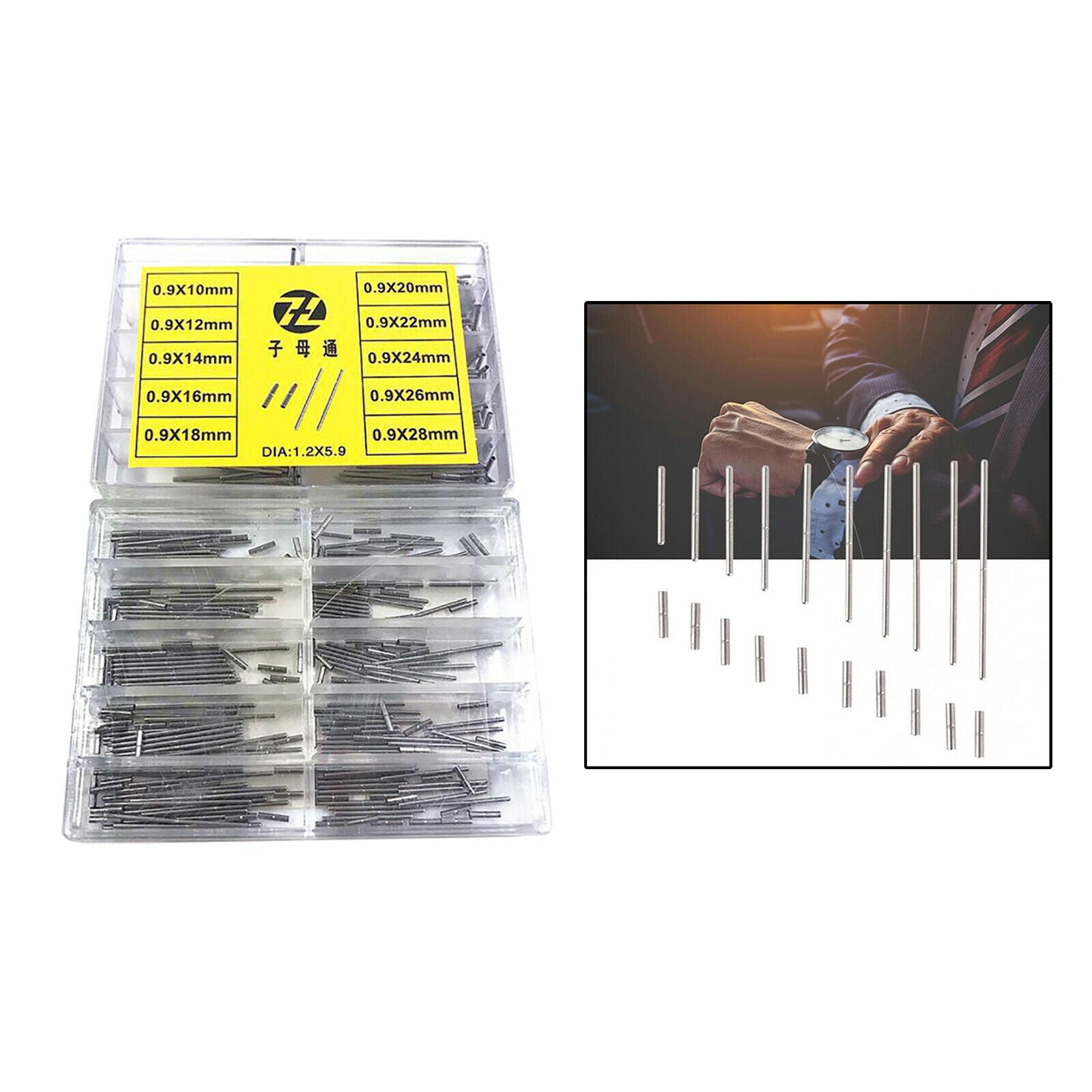 Stainless Steel 0.9mm 10mm~28mm Watchband Tube Bars Set Watch Accessories