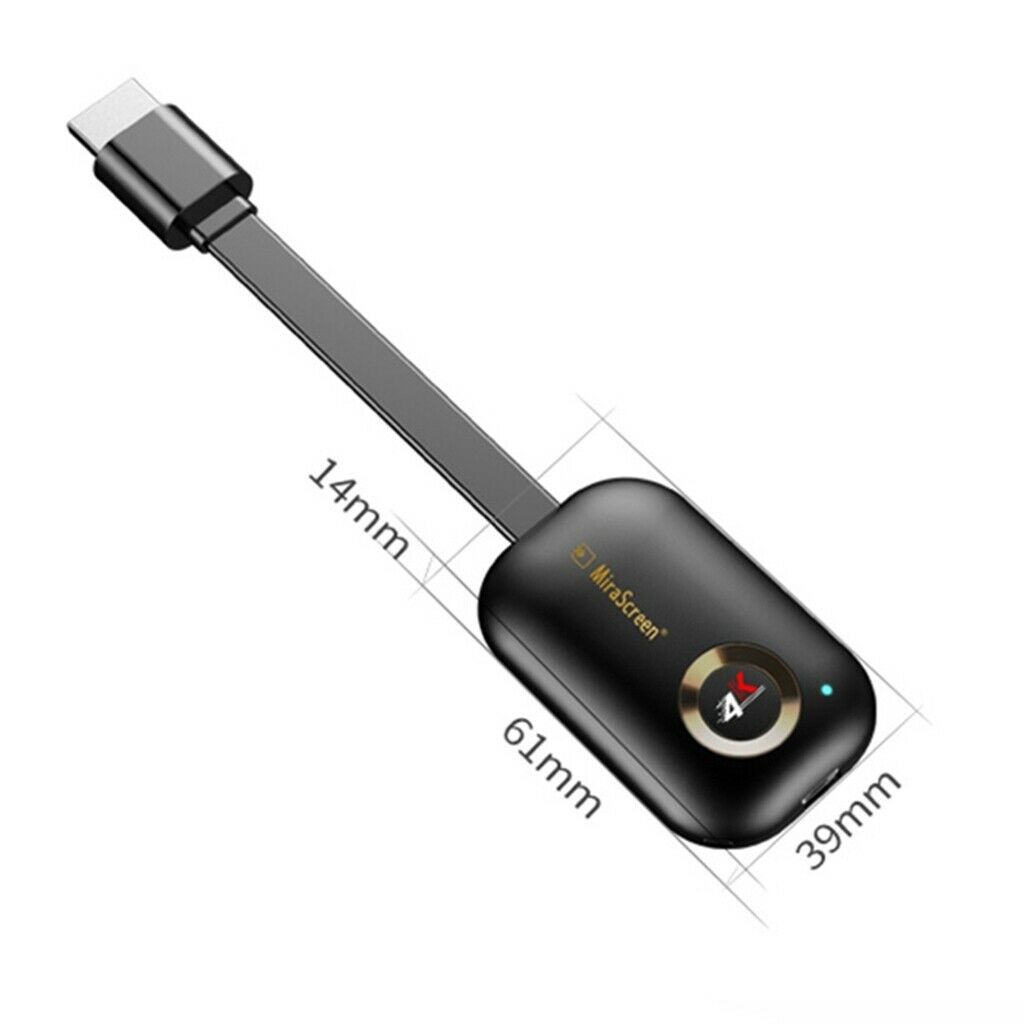 4K Miracast Dual WiFi Wireless Display HDMI TV Stick Dongle Receiver & Cable