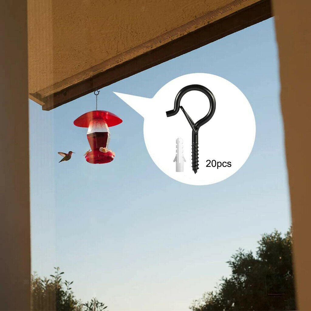 Pack of 20 Screw Hooks Screw-in Safety Buckle Design Hanging Practical Tools