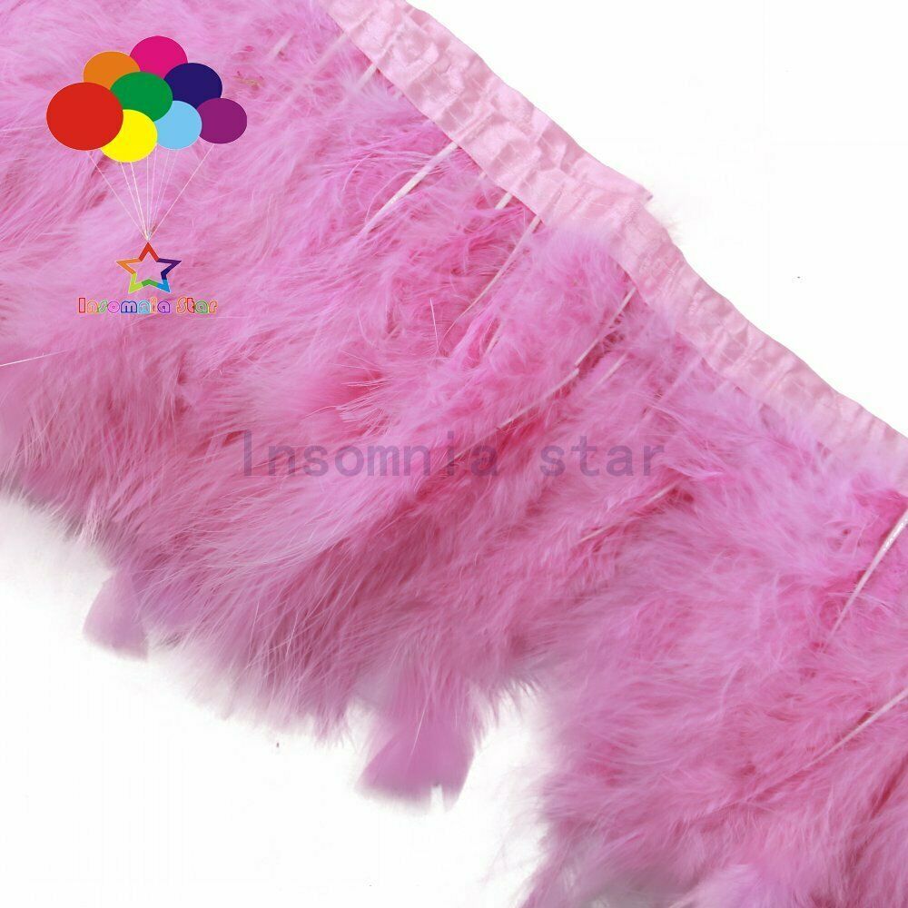 2 Meter Turkey Marabou Feather Ribbon Trimming Trim Fringe For Dress pink purple