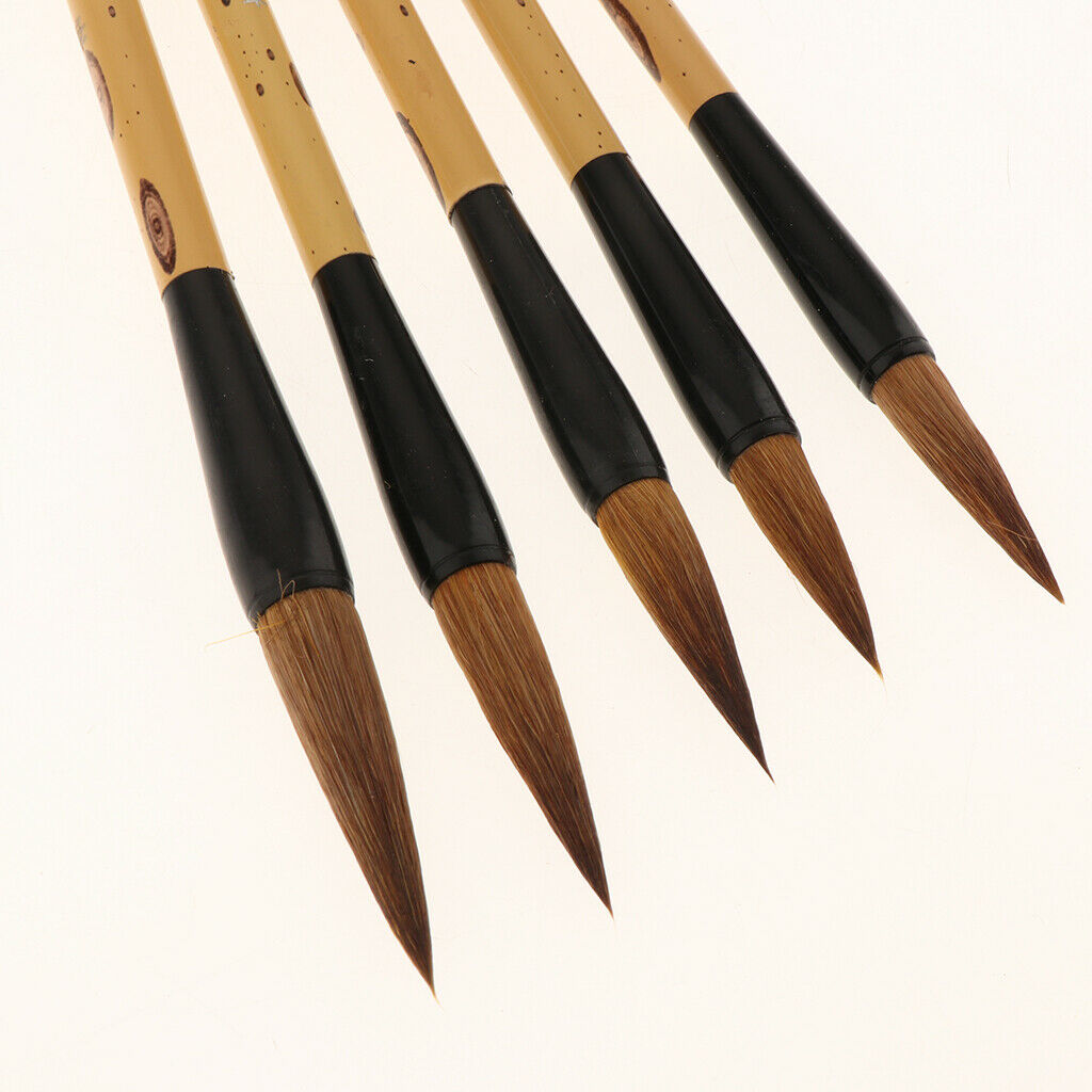 5pcs Assorted Sizes Printed Chinese Calligraphy Brush Pen Writing Drawing Art