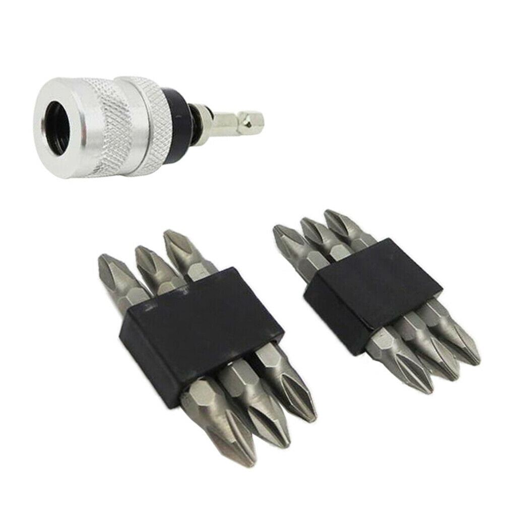Drywall Screw Depth Setter With 12 Pieces 1/4 Shank Cross Head Screwdrivers Bits