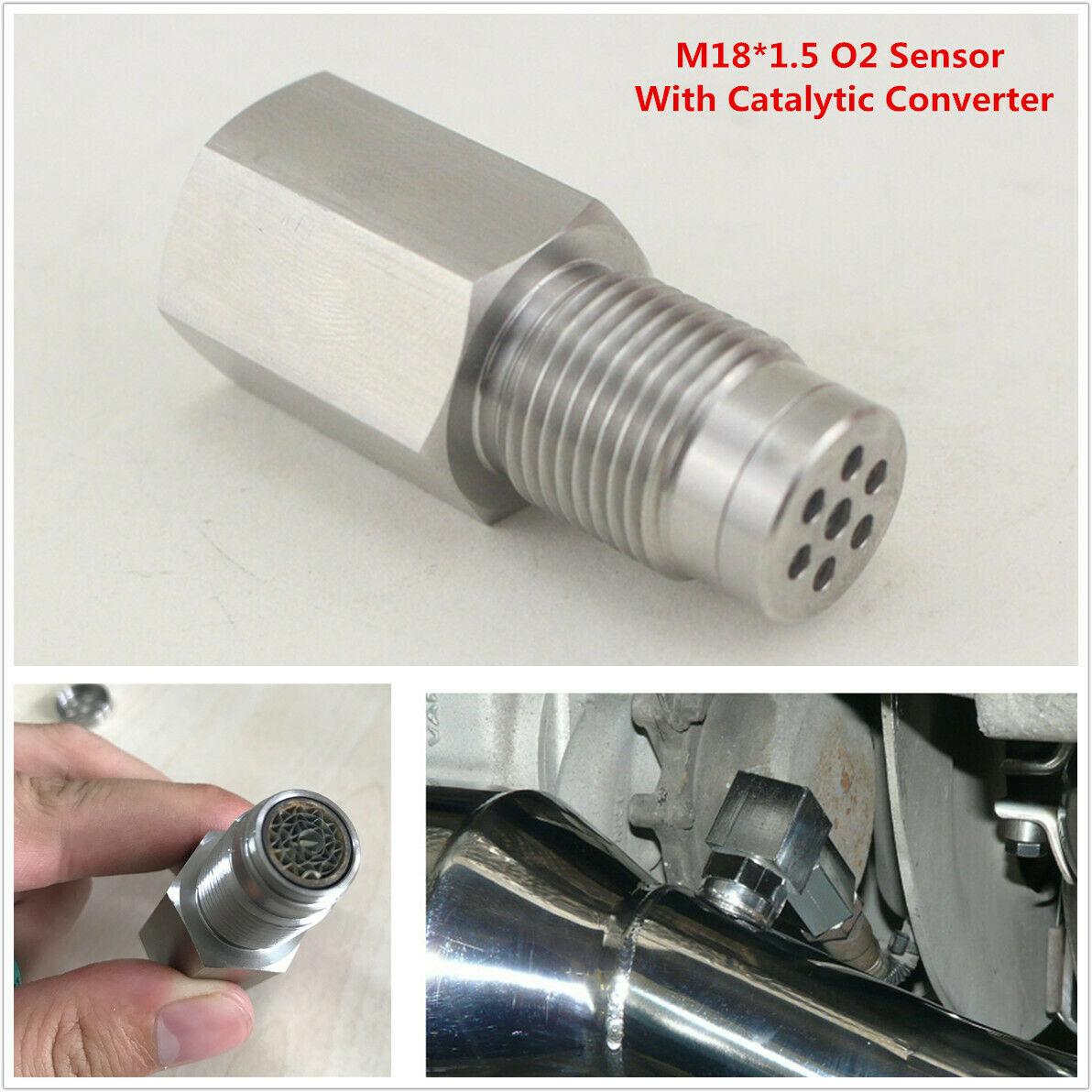 M18*1.5 180° O2 Sensor Spacer Car Engine Light CEL Check Catalytic Converter Kit