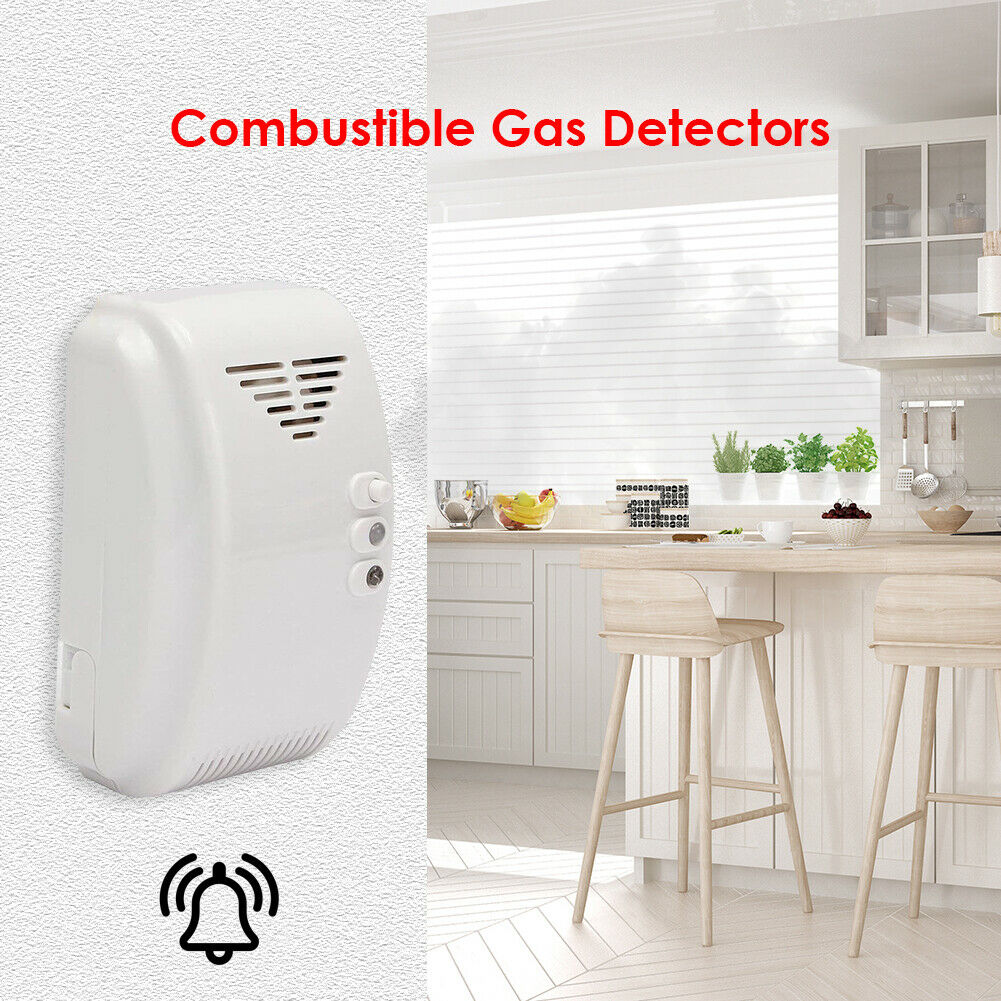 12V Wall Gas Detector Alarm Sound Light Warning Butane LPG Natural Smoke Sensor