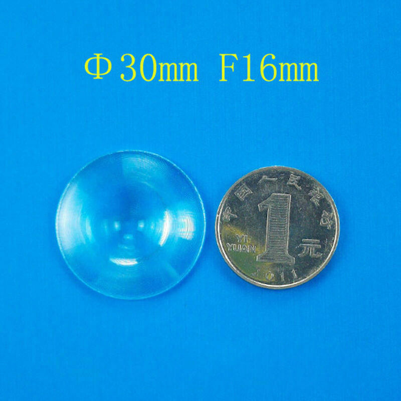 2PC 30mm Dia Small Round Plastic Fresnel Condensing Light Lens Focal Length 16mm