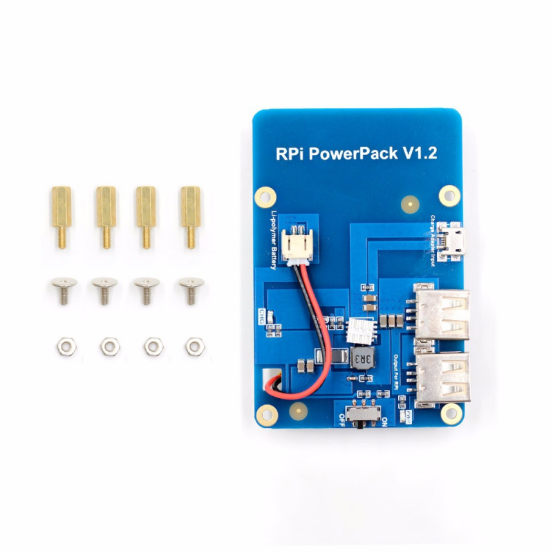 Dual Usb Output Lithium Battery Powerpack Expansion Board for Raspberry Pi3