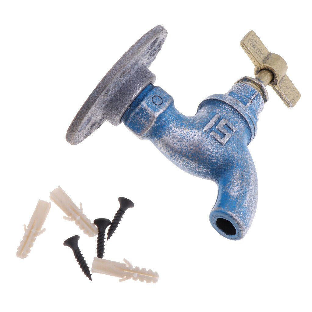 Set of 2 Rustic Spigot Handle Knob Hook Wall Hook f/ Laundry Living Room
