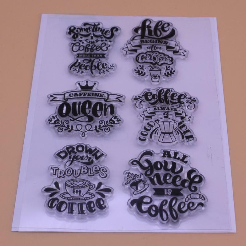 Coffee Silicone Clear Seal Stamp DIY Scrapbooking Embossing Photo Album Decor