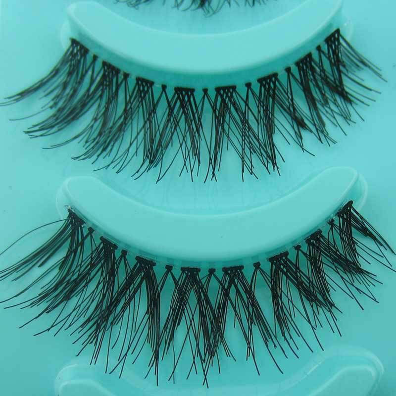 5 Pair Natural Eye Lashes Handmade Messy Cross False Eyelashes Makeup Long Black