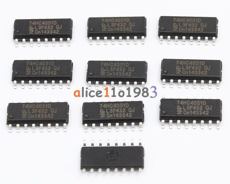 10PCS 74HC4051D SOP-16 74HC4051 SMD 8-channel Analog multiplexer/demultiplexer