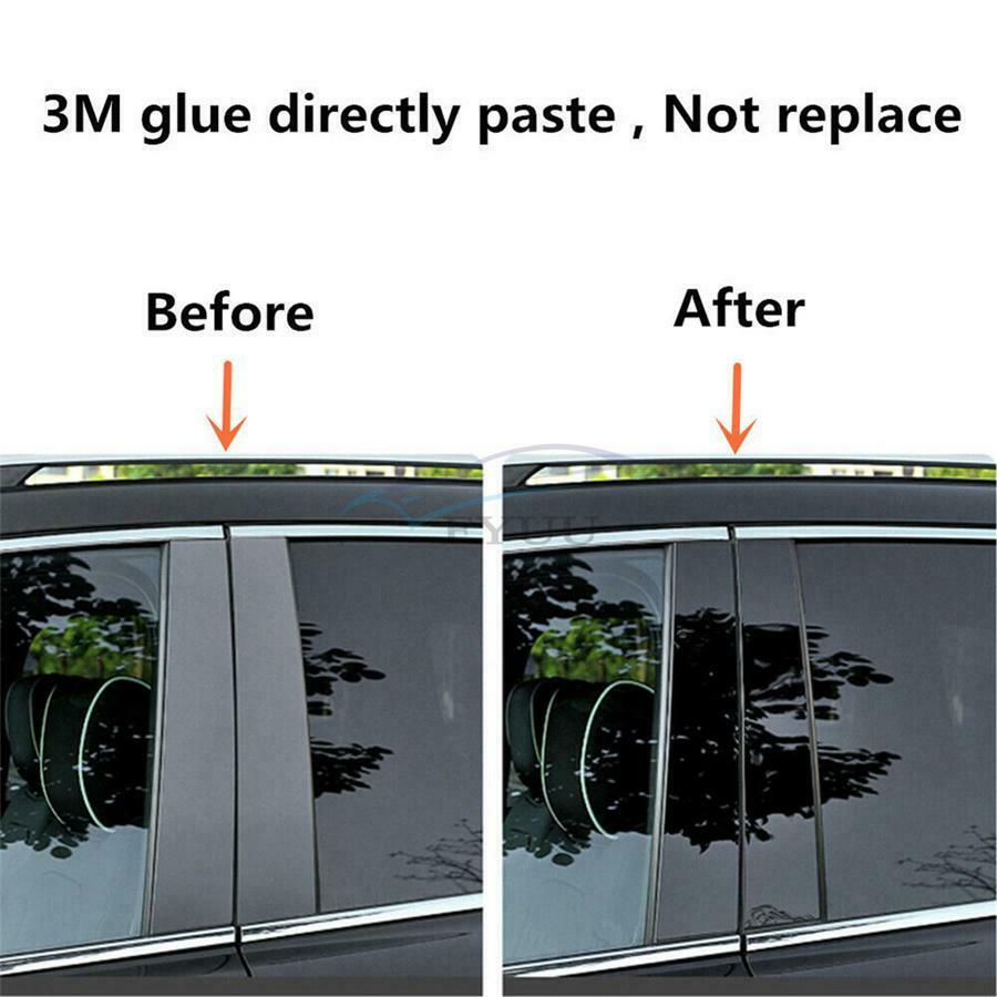 6 × PC Car Body Shape Window Door Decoration Cover For Hyundai Sonata 2020 2021