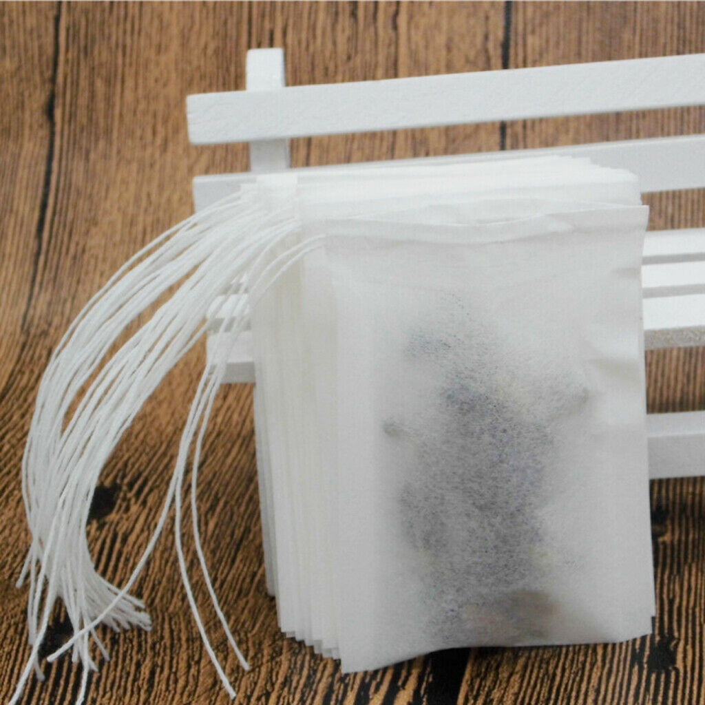 100pcs Empty Loose Leaf Tea Filter Bag set Disposable Spice Bags 7x9.5cm